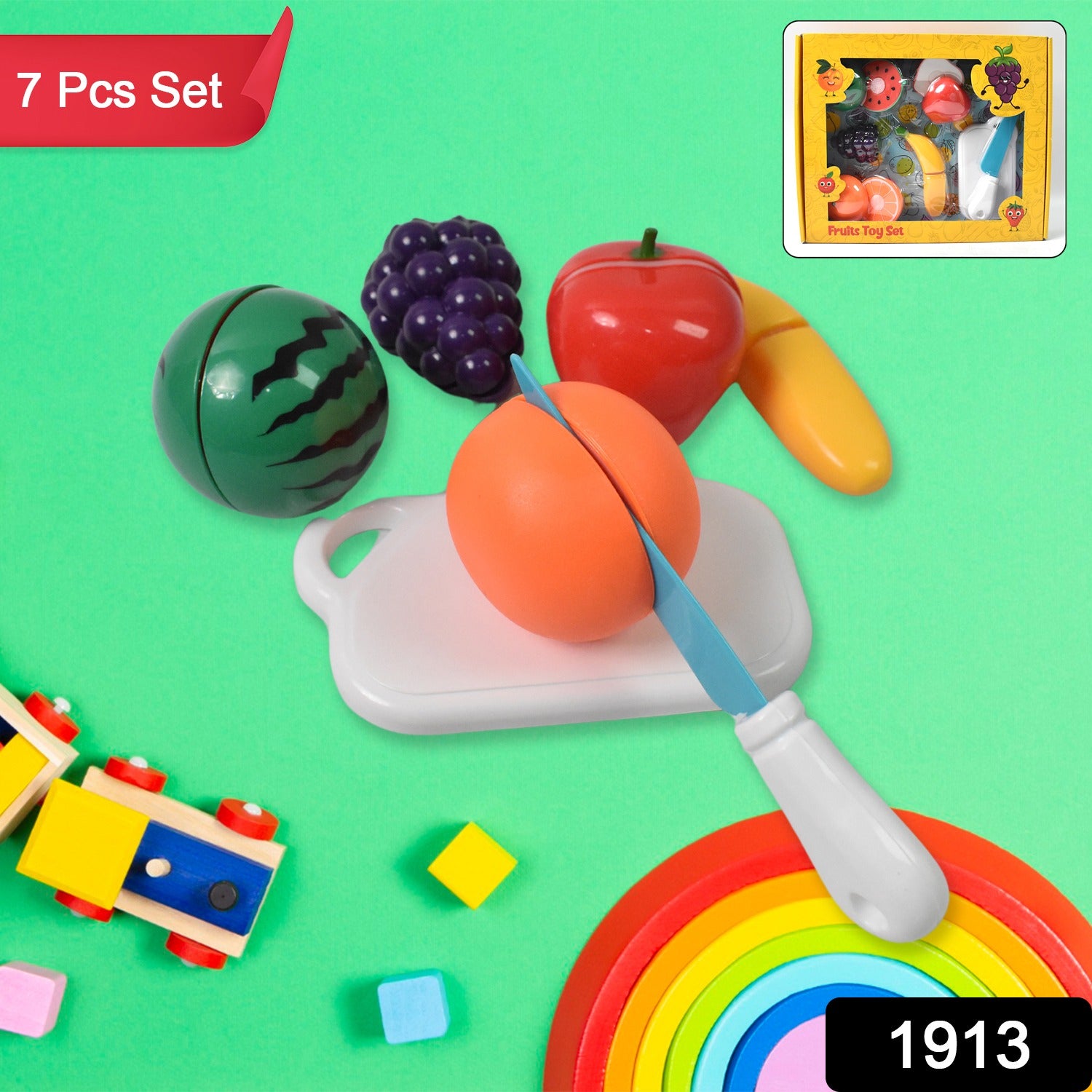 Realistic Sliceable Fruits Cutting Play Toy Set (7 Pcs Set) Realistic Sliceable Fruits Cutting Play Toy Set (7 Pcs Set)